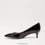 נשים הַנעָלָה Sam Edelman משאבת עקב דורי חתלתול פטנט שחור 4XL22X544 - Image 4