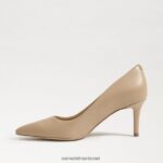 נשים הַנעָלָה Sam Edelman משאבת עקב חתלתול וינה עור בז' רך 4XL22X208 - Image 4