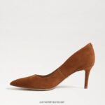 נשים הַנעָלָה Sam Edelman משאבת עקב חתלתול וינה זמש חום גבול 4XL22X210 - Image 4