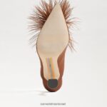 נשים הַנעָלָה Sam Edelman משאבת פרד נוצת אנתוני סאטן חום קקאו 4XL22X726 - Image 6