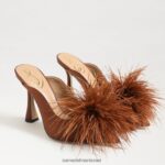 נשים הַנעָלָה Sam Edelman משאבת פרד נוצת אנתוני סאטן חום קקאו 4XL22X726
