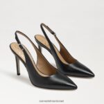 נשים הַנעָלָה Sam Edelman משאבת slingback לוז עור שחור 4XL22X662