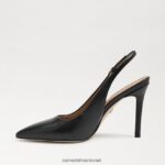 נשים הַנעָלָה Sam Edelman משאבת slingback לוז עור שחור 4XL22X662 - Image 4