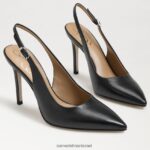 נשים הַנעָלָה Sam Edelman משאבת slingback לוז עור שחור 4XL22X662 - Image 7