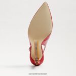 נשים הַנעָלָה Sam Edelman משאבת slingback לוז פטנט אדום אודם 4XL22X664 - Image 6