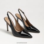 נשים הַנעָלָה Sam Edelman משאבת slingback לוז פטנט שחור 4XL22X663