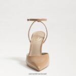 נשים הַנעָלָה Sam Edelman משאבת slingback של אבריל פטנט חול זהוב 4XL22X735 - Image 3