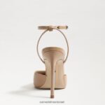 נשים הַנעָלָה Sam Edelman משאבת slingback של אבריל פטנט חול זהוב 4XL22X735 - Image 4