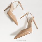 נשים הַנעָלָה Sam Edelman משאבת slingback של אבריל פטנט חול זהוב 4XL22X735 - Image 6