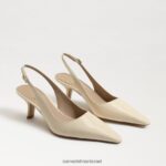 נשים הַנעָלָה Sam Edelman משאבת slingback של ביאנקה פטנט שנהב מודרני 4XL22X94