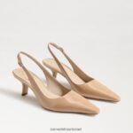 נשים הַנעָלָה Sam Edelman משאבת slingback של ביאנקה פטנט חול זהוב 4XL22X95