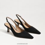 נשים הַנעָלָה Sam Edelman משאבת slingback של ביאנקה זמש שחור 4XL22X97
