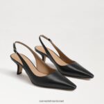 נשים הַנעָלָה Sam Edelman משאבת slingback של ביאנקה עור שחור 4XL22X89