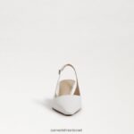 נשים הַנעָלָה Sam Edelman משאבת slingback של ביאנקה לבן בוהק 4XL22X90 - Image 3