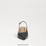 נשים הַנעָלָה Sam Edelman משאבת slingback של ביאנקה עור שחור 4XL22X89 - Image 3
