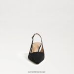 נשים הַנעָלָה Sam Edelman משאבת slingback של ביאנקה זמש שחור 4XL22X97 - Image 3