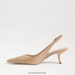 נשים הַנעָלָה Sam Edelman משאבת slingback של ביאנקה פטנט חול זהוב 4XL22X95 - Image 4