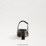 נשים הַנעָלָה Sam Edelman משאבת slingback של ביאנקה עור שחור 4XL22X89 - Image 5