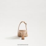 נשים הַנעָלָה Sam Edelman משאבת slingback של ביאנקה פטנט חול זהוב 4XL22X95 - Image 5