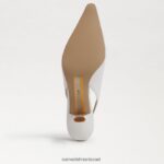 נשים הַנעָלָה Sam Edelman משאבת slingback של ביאנקה לבן בוהק 4XL22X90 - Image 6