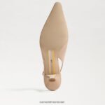 נשים הַנעָלָה Sam Edelman משאבת slingback של ביאנקה פטנט חול זהוב 4XL22X95 - Image 6