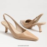 נשים הַנעָלָה Sam Edelman משאבת slingback של ביאנקה פטנט חול זהוב 4XL22X95 - Image 7
