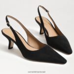 נשים הַנעָלָה Sam Edelman משאבת slingback של ביאנקה זמש שחור 4XL22X97 - Image 7