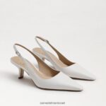 נשים הַנעָלָה Sam Edelman משאבת slingback של ביאנקה לבן בוהק 4XL22X90