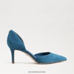 נשים הַנעָלָה Sam Edelman משאבת viv מחודדת זמש ספיר 4XL22X369 - Image 2