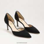 נשים הַנעָלָה Sam Edelman משאבת viv מחודדת זמש שחור 4XL22X367