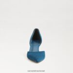 נשים הַנעָלָה Sam Edelman משאבת viv מחודדת זמש ספיר 4XL22X369 - Image 3