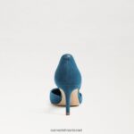 נשים הַנעָלָה Sam Edelman משאבת viv מחודדת זמש ספיר 4XL22X369 - Image 5