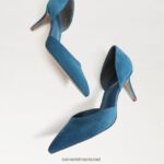נשים הַנעָלָה Sam Edelman משאבת viv מחודדת זמש ספיר 4XL22X369 - Image 7