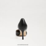 נשים הַנעָלָה Sam Edelman משאבת viv מחודדת עור שחור 4XL22X360 - Image 5