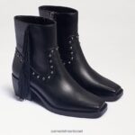 נשים הַנעָלָה Sam Edelman נעלי ברני פרינג' עור שחור 4XL22X731
