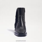 נשים הַנעָלָה Sam Edelman נעלי ברני פרינג' עור שחור 4XL22X731 - Image 3