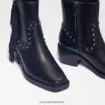 נשים הַנעָלָה Sam Edelman נעלי ברני פרינג' עור שחור 4XL22X731 - Image 6