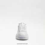 נשים הַנעָלָה Sam Edelman נעלי ספורט שרוכים של פרג עור לבן 4XL22X309 - Image 3