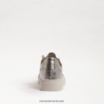 נשים הַנעָלָה Sam Edelman נעלי ספורט שרוכים של פרג עור כסף רך 4XL22X308 - Image 5