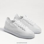 נשים הַנעָלָה Sam Edelman נעלי ספורט שרוכים של פרג עור לבן 4XL22X309