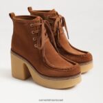 נשים הַנעָלָה Sam Edelman נעלי שרוכים של שו גבול חום 4XL22X844