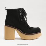 נשים הַנעָלָה Sam Edelman נעלי שרוכים של שו זמש שחור 4XL22X843 - Image 2