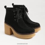 נשים הַנעָלָה Sam Edelman נעלי שרוכים של שו זמש שחור 4XL22X843