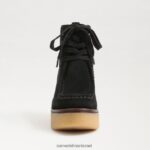 נשים הַנעָלָה Sam Edelman נעלי שרוכים של שו זמש שחור 4XL22X843 - Image 3