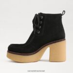 נשים הַנעָלָה Sam Edelman נעלי שרוכים של שו זמש שחור 4XL22X843 - Image 4