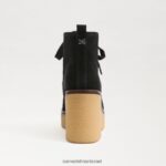 נשים הַנעָלָה Sam Edelman נעלי שרוכים של שו זמש שחור 4XL22X843 - Image 5