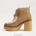נשים הַנעָלָה Sam Edelman נעלי שרוכים של שו חול סונט/ערפל טבעי 4XL22X845 - Image 4