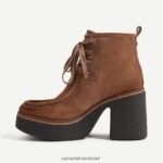 נשים הַנעָלָה Sam Edelman נעלי שרוכים של שו חום אגוז 4XL22X842 - Image 4