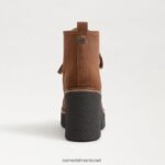 נשים הַנעָלָה Sam Edelman נעלי שרוכים של שו חום אגוז 4XL22X842 - Image 5