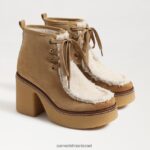 נשים הַנעָלָה Sam Edelman נעלי שרוכים של שו חול סונט/ערפל טבעי 4XL22X845